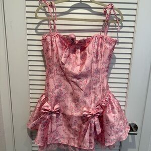 Dolls Kill SCANDAL SHEET TAFFETA DRESS - PINK